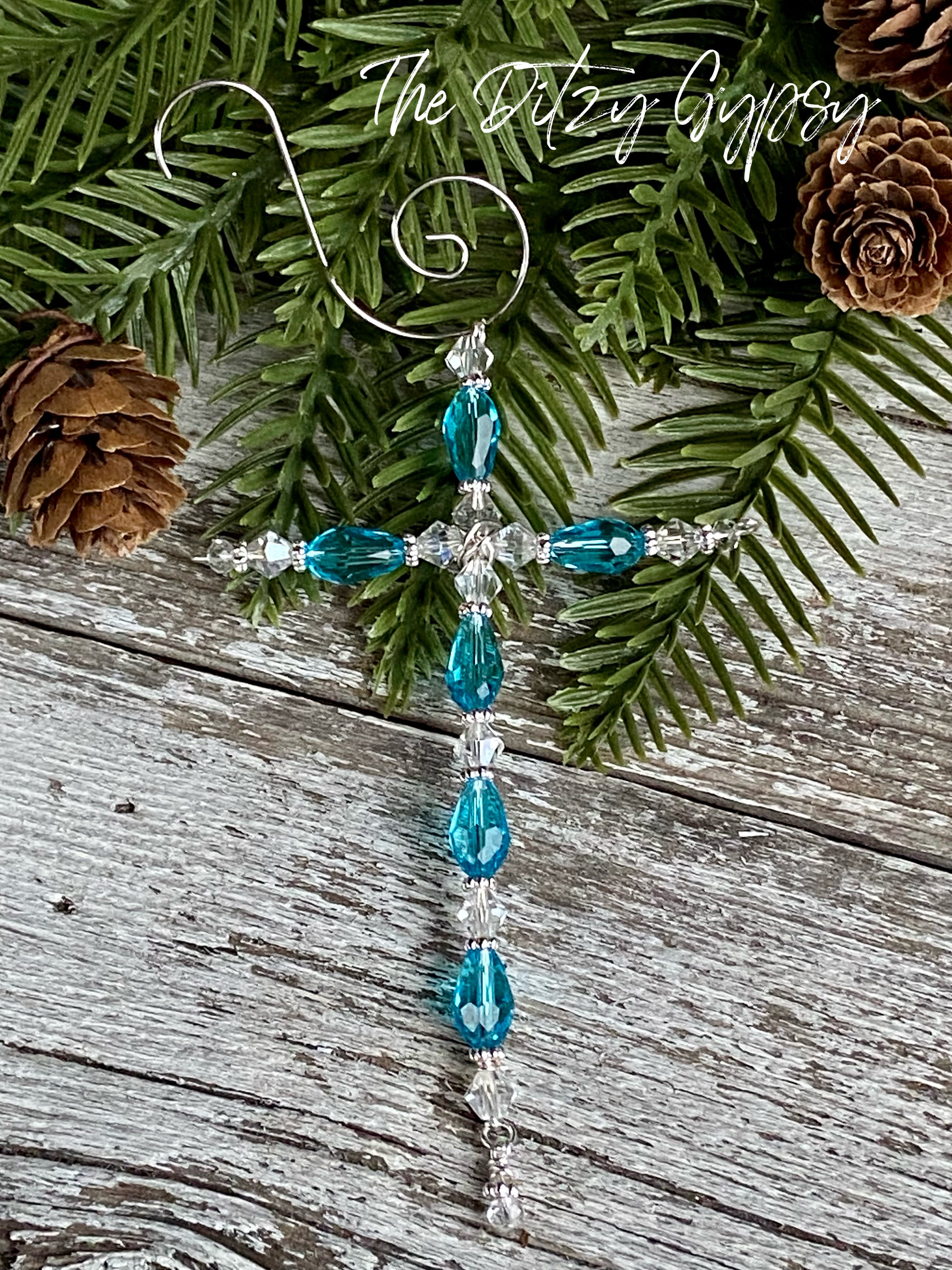 Glass Beaded Crosses on Delicate Wire