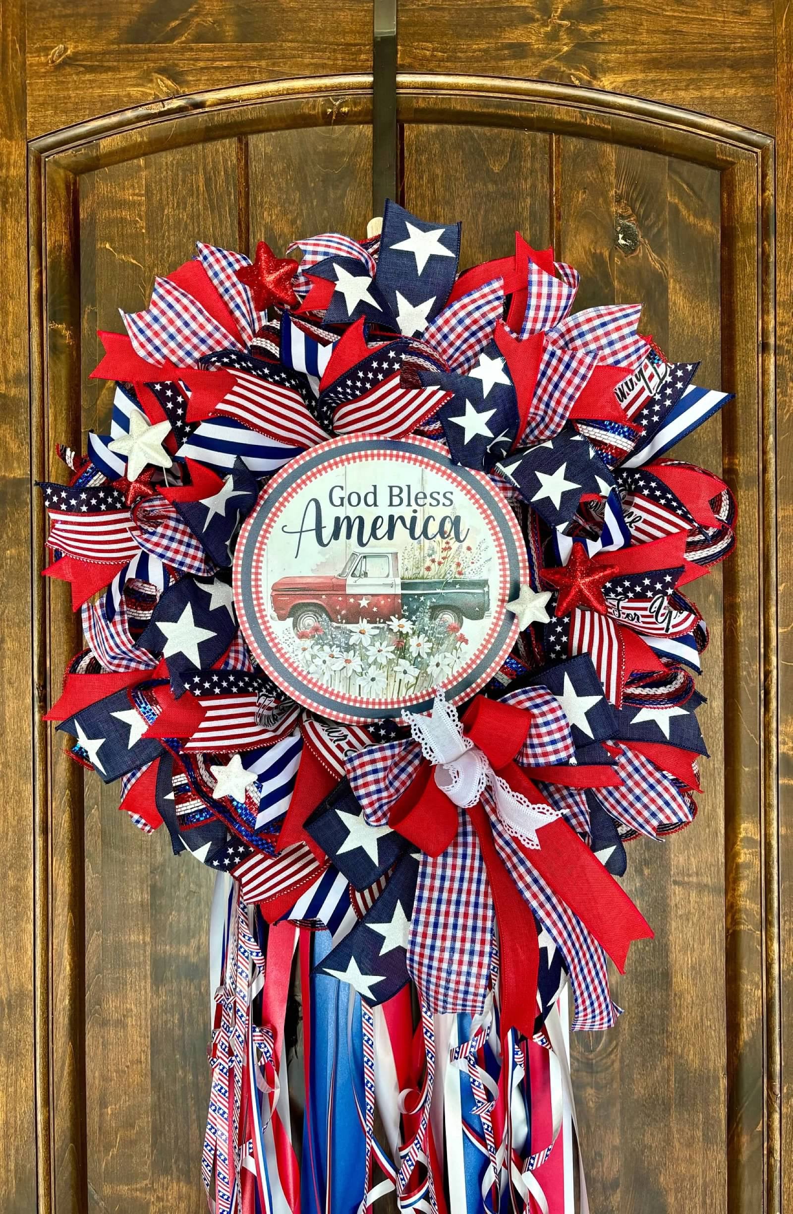 Made to Order 24” Thin Design Patriotic Wreath