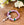 Lavendar faceted beads with cross charm