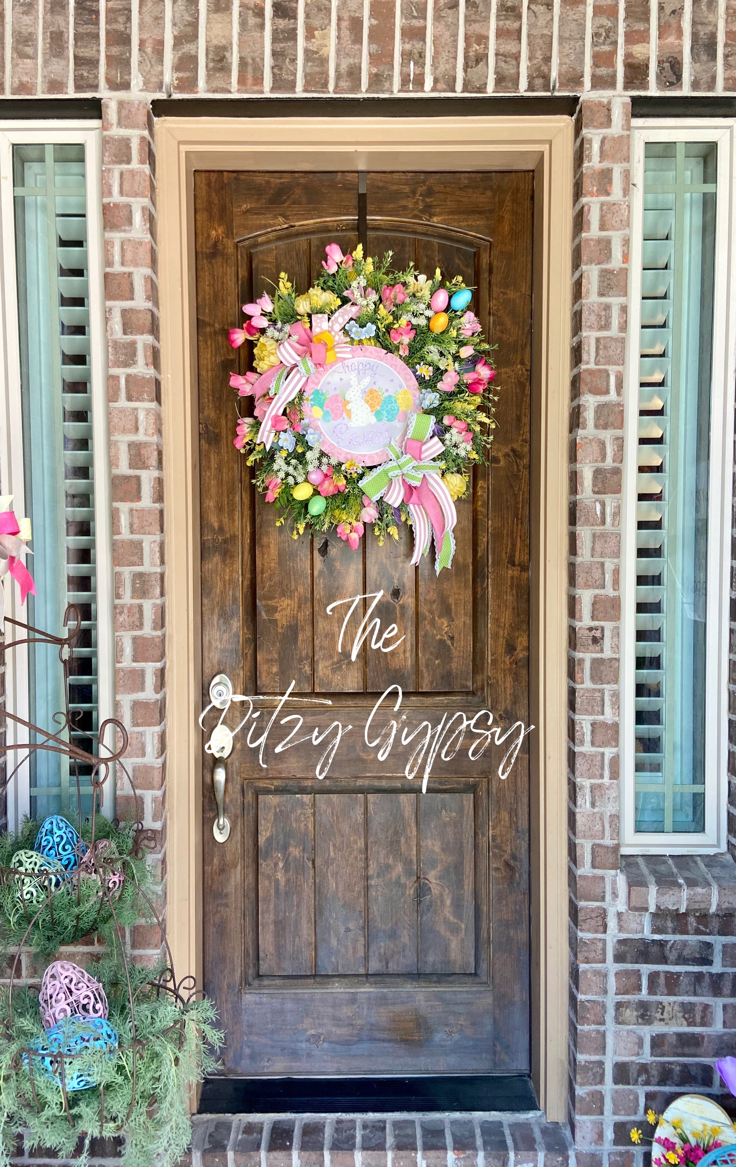 Happy Easter Lush Floral Wreath