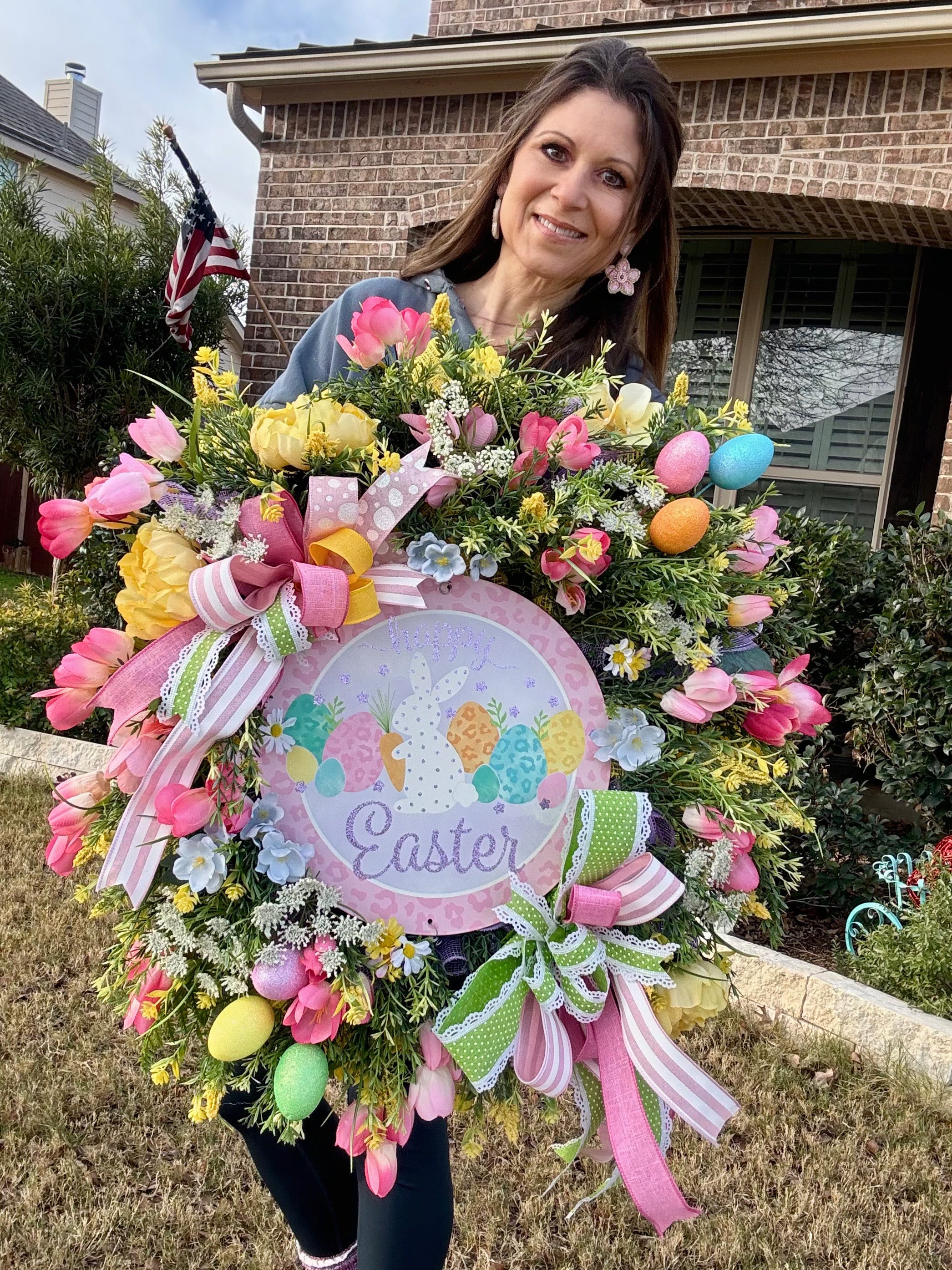 Happy Easter Lush Floral Wreath