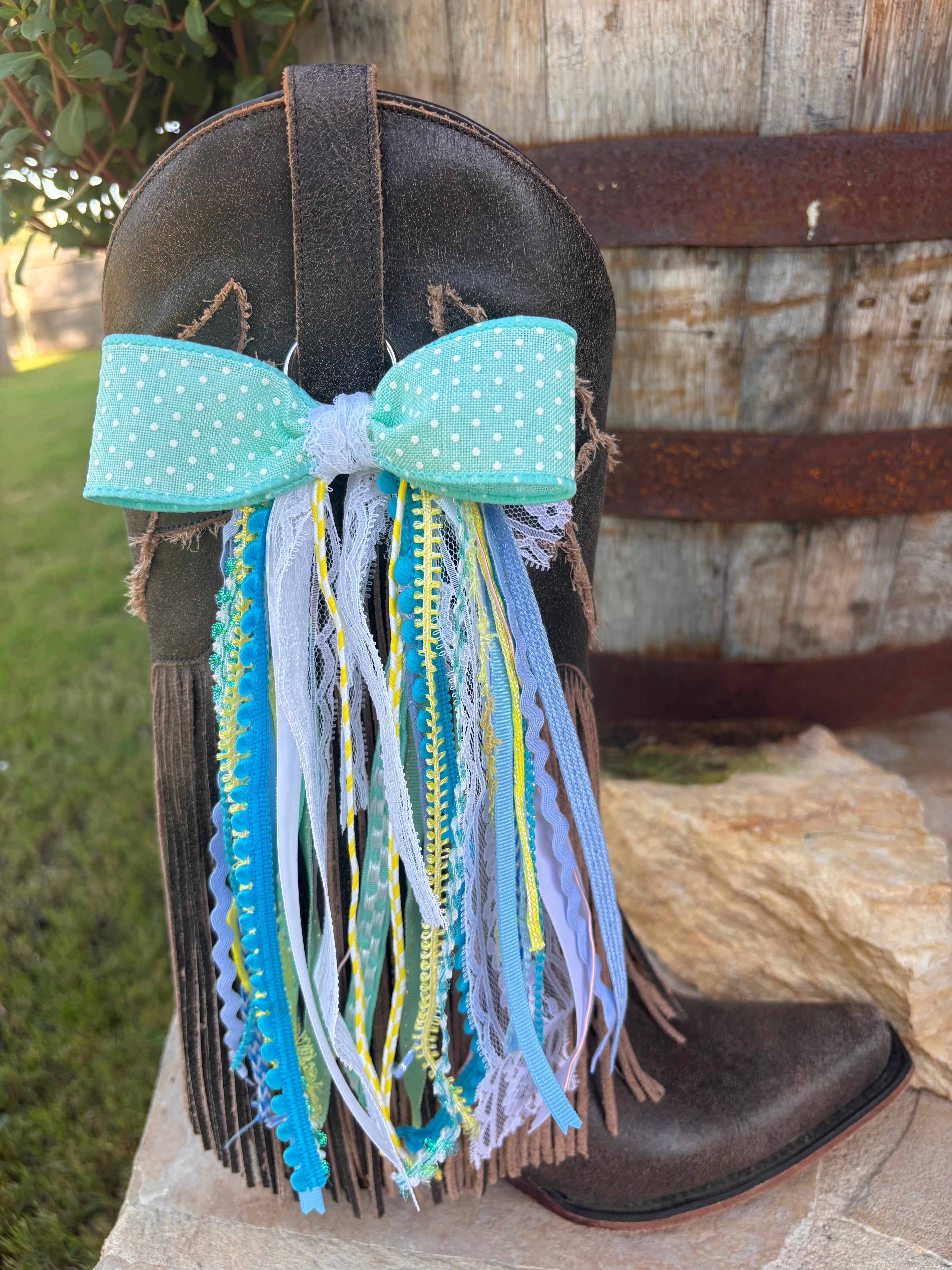 Already Made Turquoise Trail Boot Bows