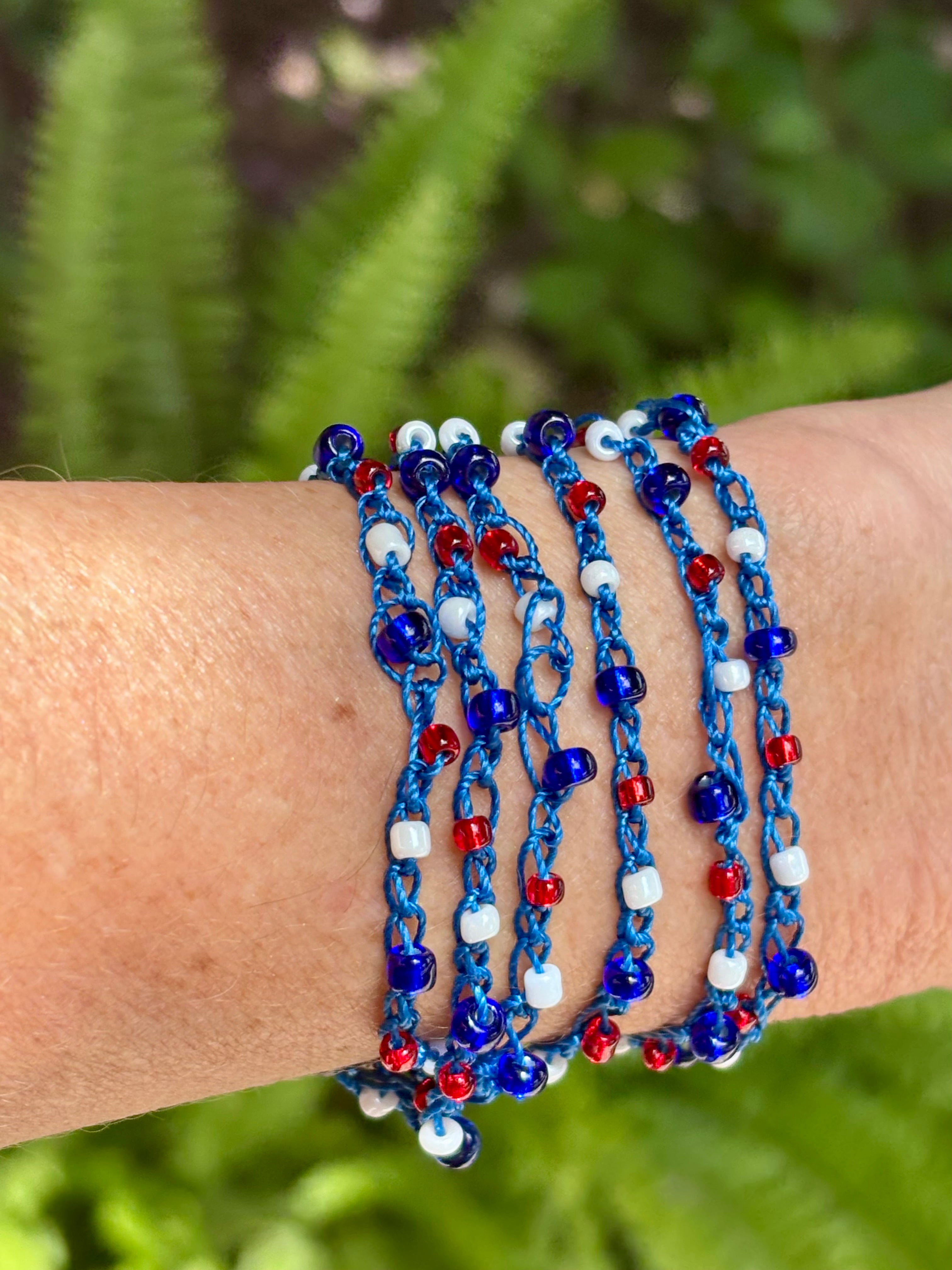 Freedom Crocheted Beaded Wrap Bracelet