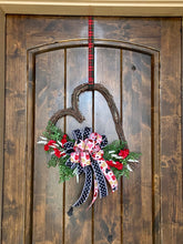 Load image into Gallery viewer, Free Flowing Floral Heart Grapevine Wreath
