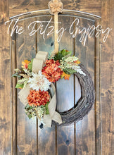 Load image into Gallery viewer, Fall Hydrangea Grapevine Wreath
